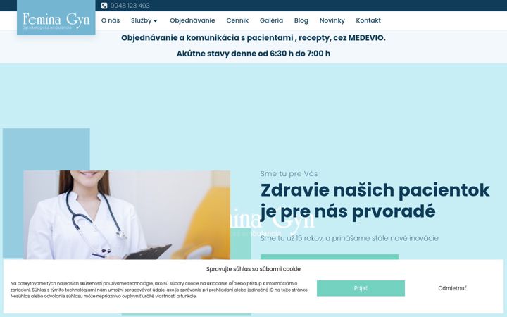 Snimka zaslona za feminagyn.sk