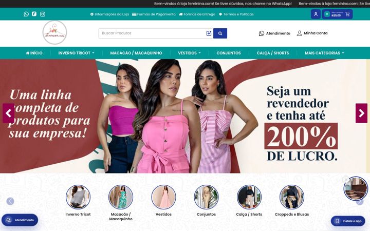 Snímek obrazovky femininacomoficial1.com.br