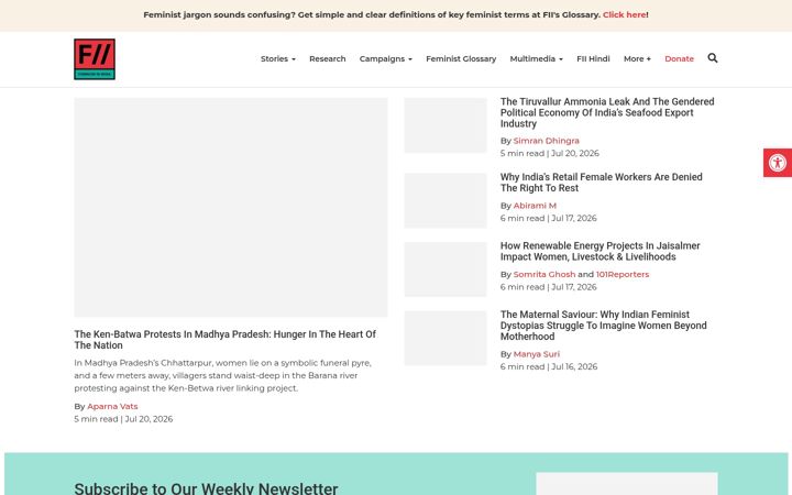 Screenshot of feminisminindia.com