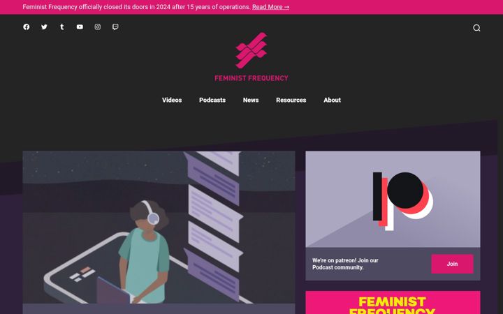 Screenshot of feministfrequency.com