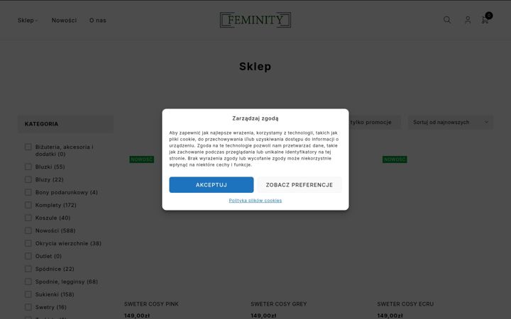 Screenshot of feminitystore.pl