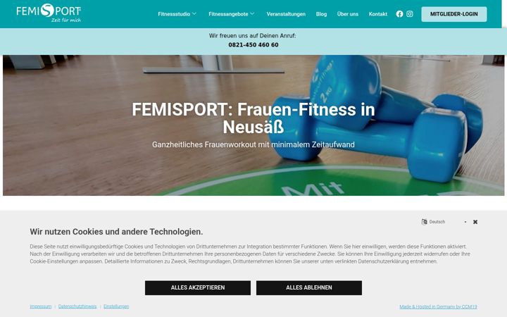 Captura de pantalla de femisport.de