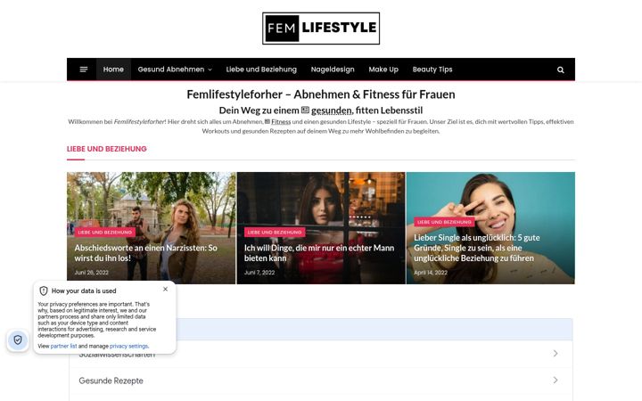 Screenshot of femlifestyleforher.com