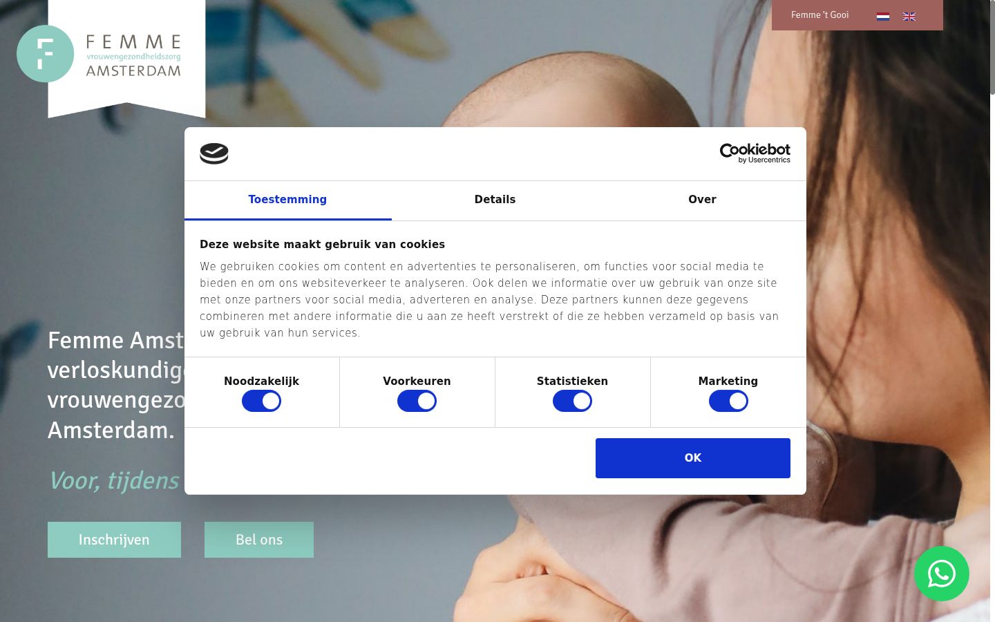Captura de pantalla del banner de consentimiento mostrado antes de cualquier interacción