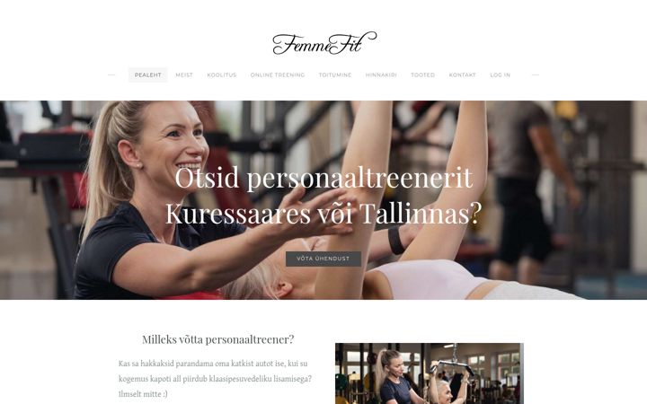 Screenshot of femmefit.ee