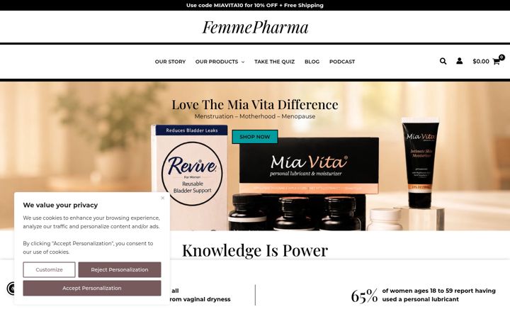 Screenshot of femmepharma.com