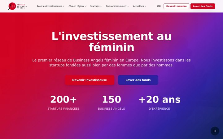 Screenshot of femmesbusinessangels.org