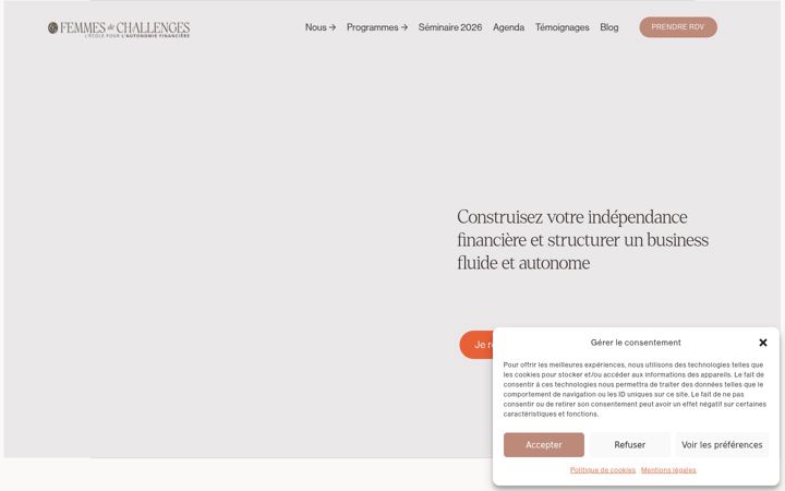 Screenshot of femmesdechallenges.com