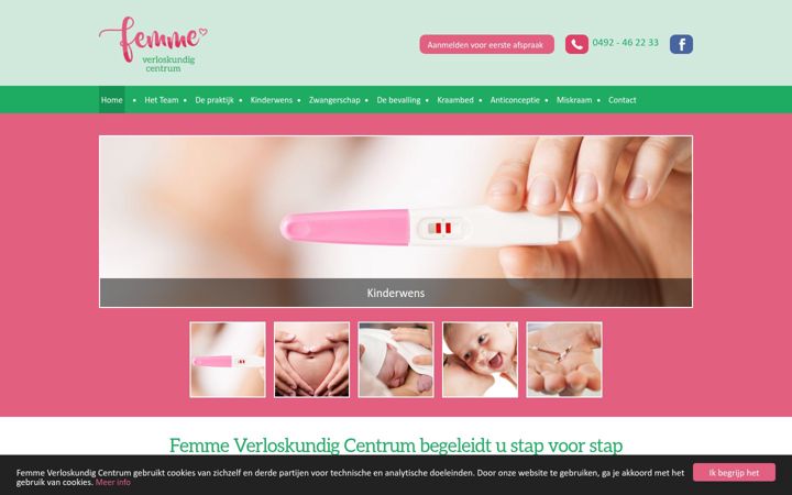 Screenshot of femmeverloskundigcentrum.nl