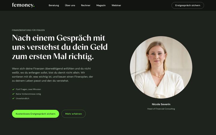 Screenshot of femoney.de