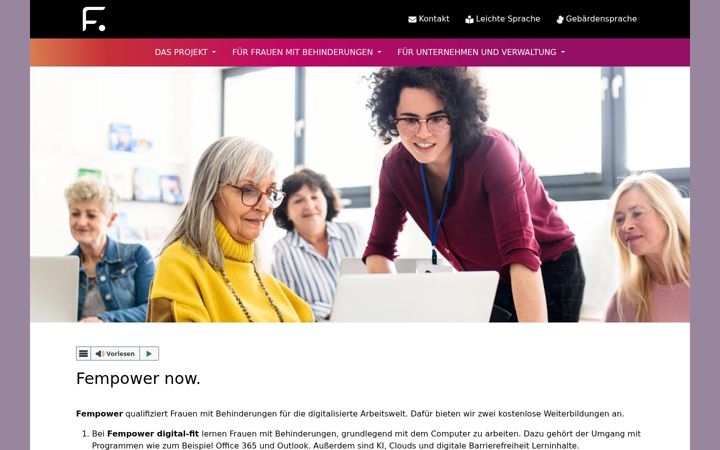 Екранна снимка на fempower-now.de