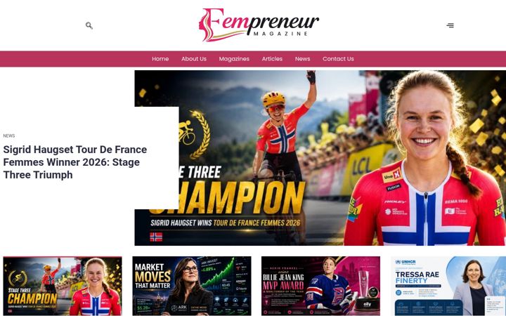 Screenshot of fempreneurmagazine.com