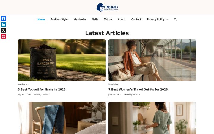 Screenshot of femshades.com