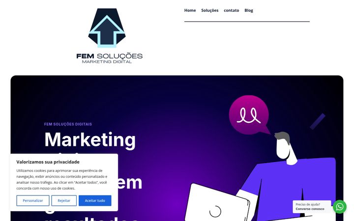Screenshot of femsolucoes.com.br