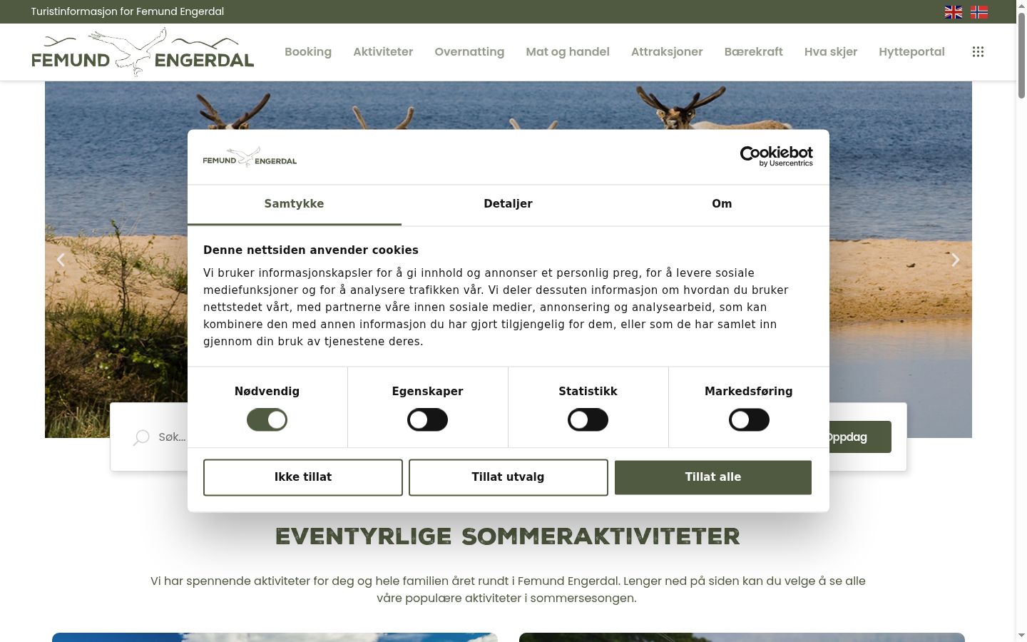 Screenshot van de toestemmingsbanner zoals getoond vóór enige interactie