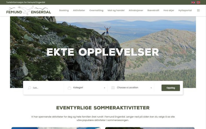 Screenshot of femundengerdal.no
