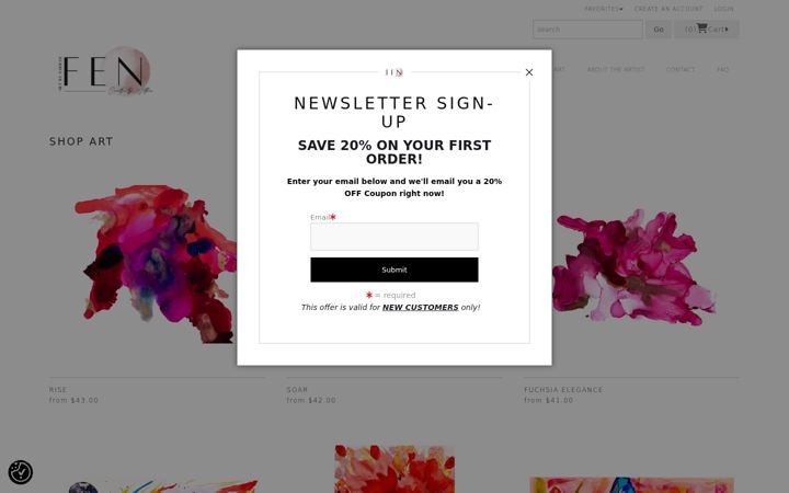 Screenshot of fenbysarrah.com