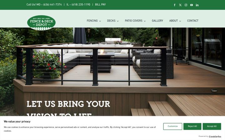 Screenshot of fencedepotco.com