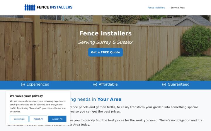 Screenshot of fenceinstallers.uk