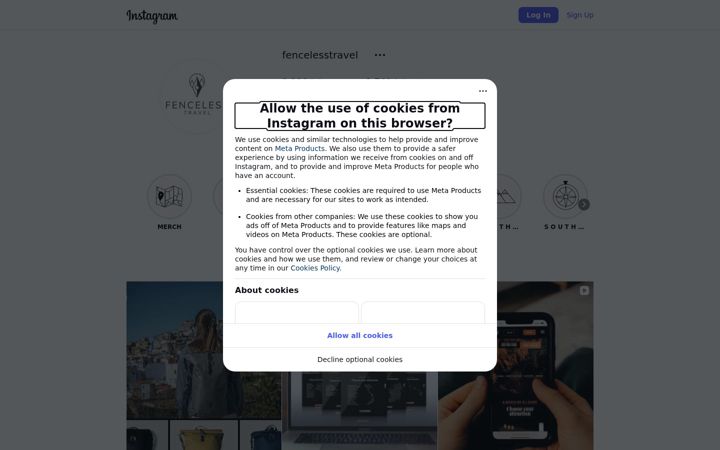Screenshot of fencelesstravel.com