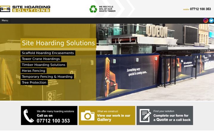 Screenshot ta' fencingandhoarding.co.uk