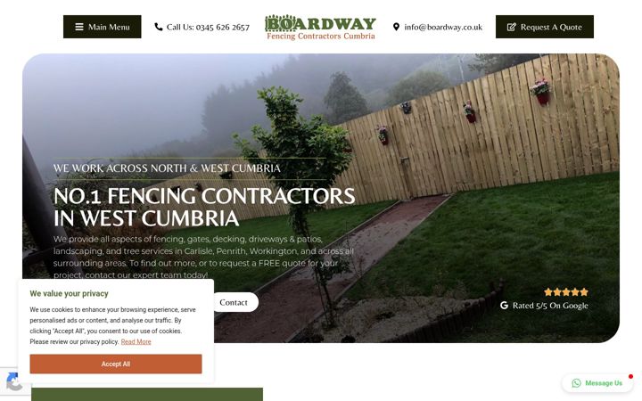 Screenshot ta' fencingcontractorcumbria.co.uk