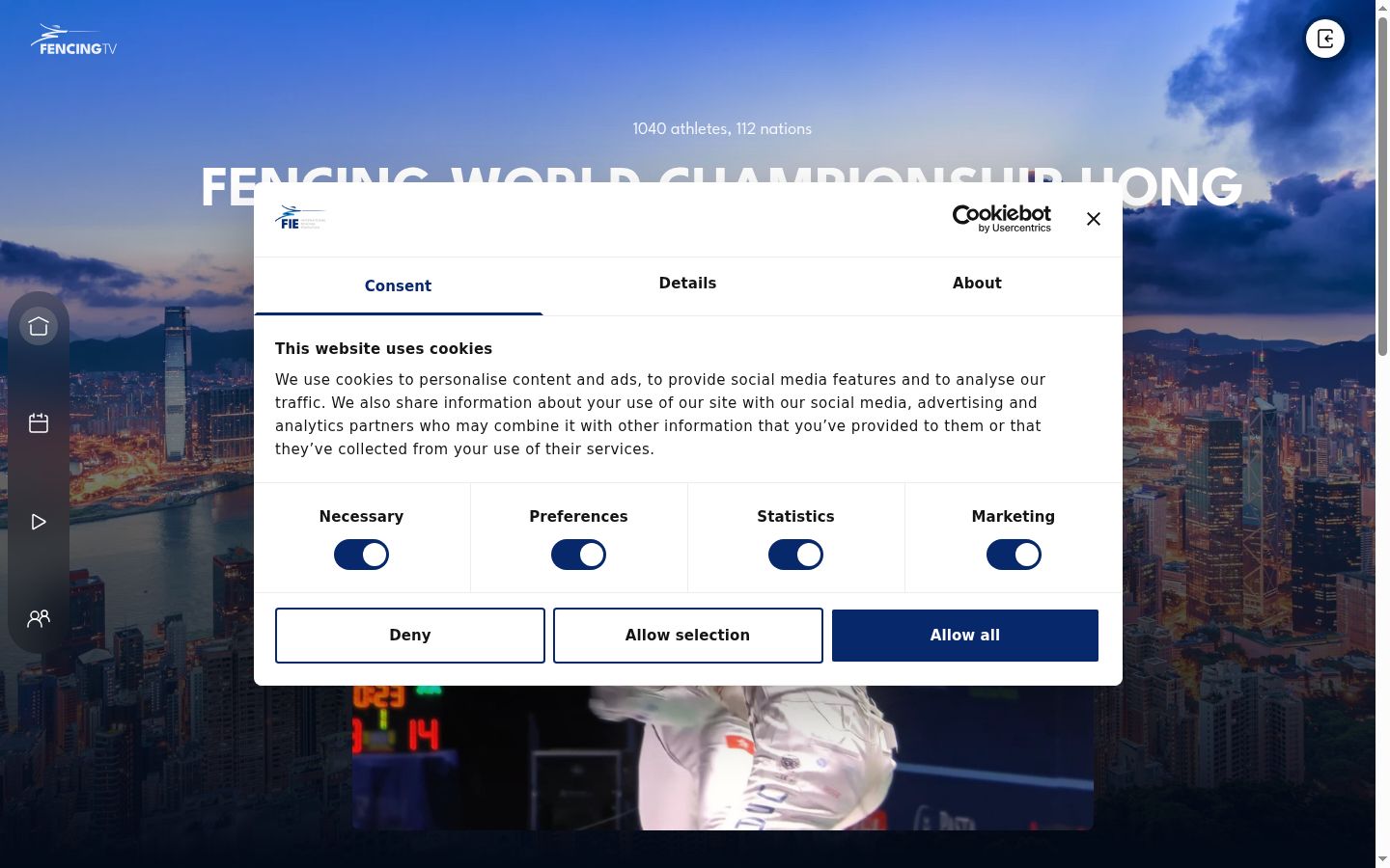 Screenshot del banner di consenso mostrato prima di qualsiasi interazione