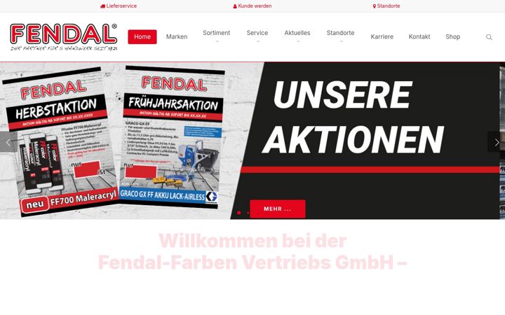 Screenshot of fendal-farben.de