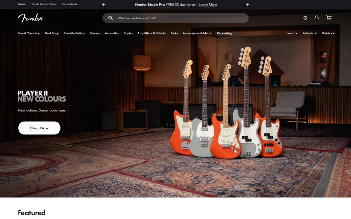 Screenshot of fendergarage.com
