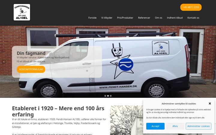 Screenshot of fendt-hansen.dk