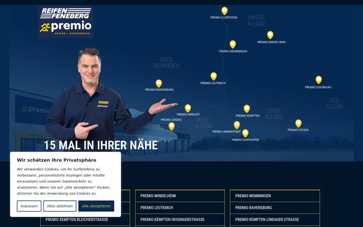 Screenshot of feneberg-premio.de