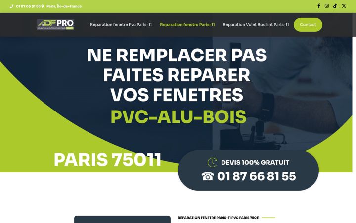 Screenshot of fenetre-paris11.fr