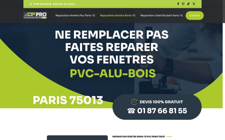Screenshot of fenetre-paris13.fr