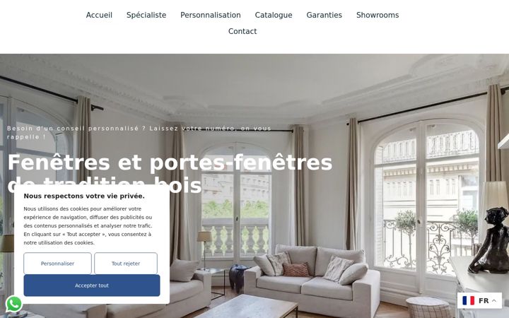 Screenshot of fenetres-bois-paris.com