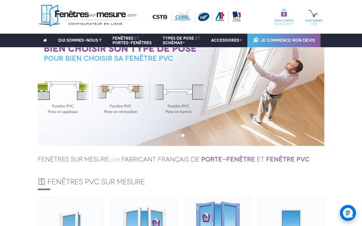 Skärmbild av fenetres-sur-mesure.com