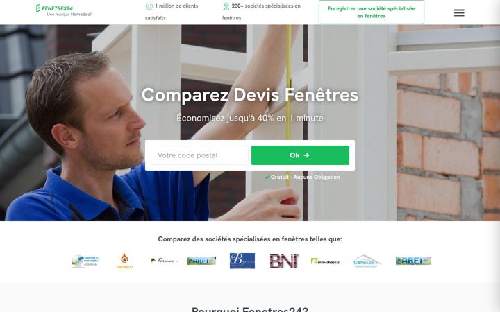 Screenshot of fenetres24.be