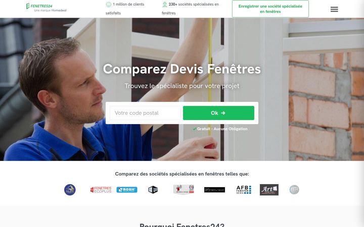 Screenshot of fenetres24.ch
