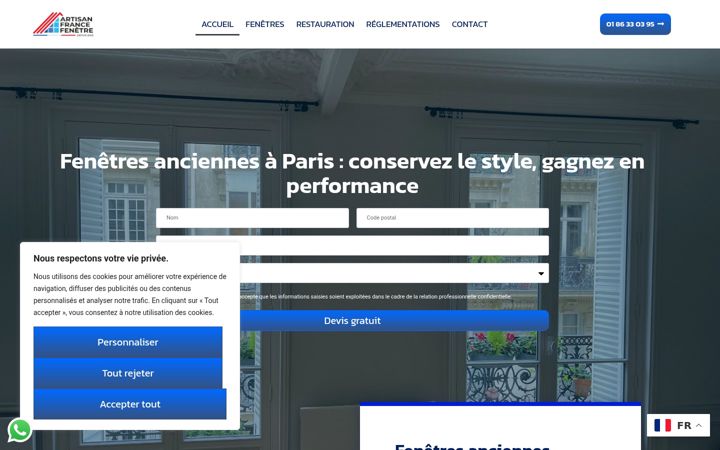 Screenshot of fenetresanciennes.fr