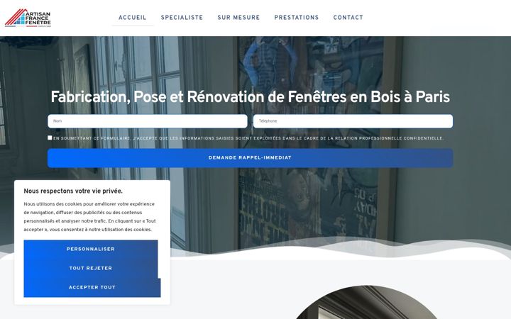 Screenshot of fenetresboisparis.fr