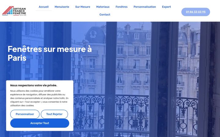 Screenshot of fenetresurmesureparis.fr