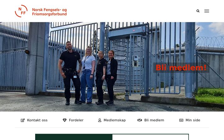 Screenshot of fengselogfriomsorg.no