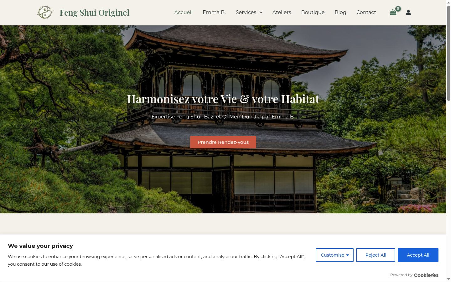 Screenshot del banner di consenso mostrato prima di qualsiasi interazione