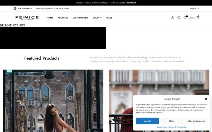Screenshot of fenicebyvalentina.com