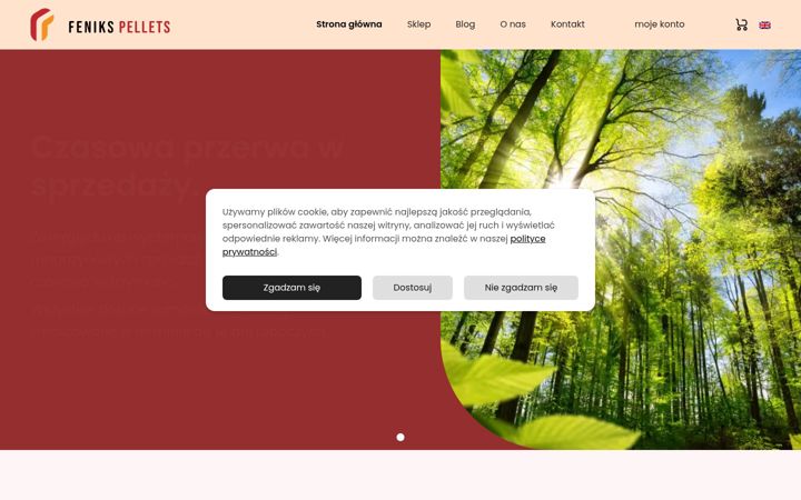 Screenshot of fenikspellets.eu