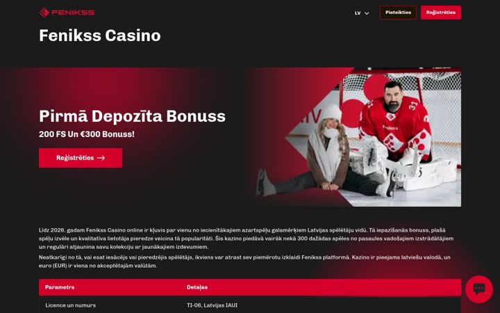 Screenshot of feniksscasinoonline.lv