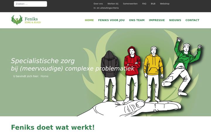 Screenshot of fenikszorgenjeugd.nl