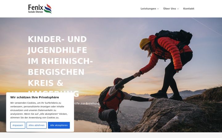 Screenshot of fenix-soziale-dienste.de