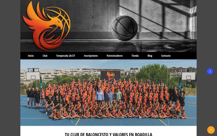 Screenshot of fenixbasketclub.com
