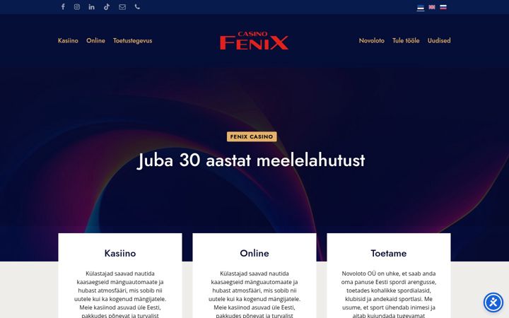 Screenshot of fenixcasino.ee