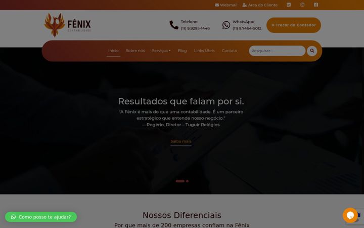 Snímek obrazovky fenixcont.com.br